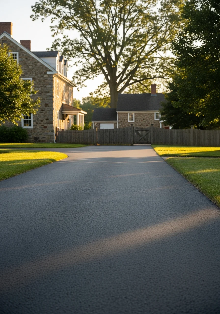 Manheim homeowner standing in their yard with a completed project visible in the background.
